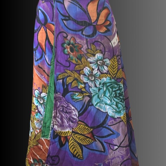 Two and Three-Layer Silk Sari Wrap Skirt | Multi-Style | Recycled Silk - Picture 6 of 11
